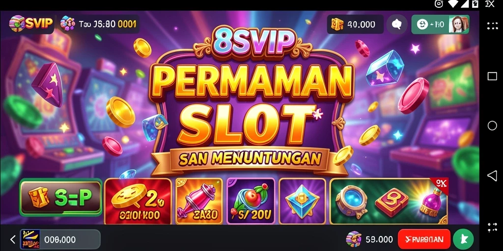 Tampilan screenshot <strong>8SVIP</strong> menunjukkan permainan Slot yang penuh warna.