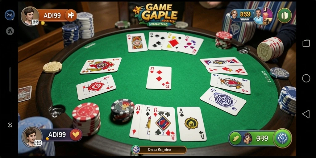Screenshot gameplay Gaple ADI99 yang seru dan interaktif.