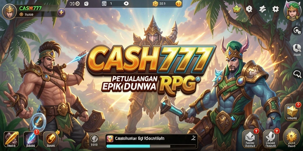Screenshot gameplay CASH777 yang menunjukkan aksi seru dalam pertempuran RPG.