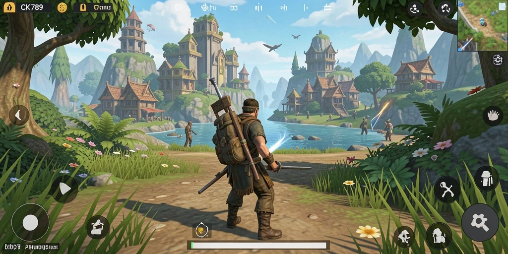 Tampilan gameplay CK789 yang menakjubkan di dunia terbuka.
