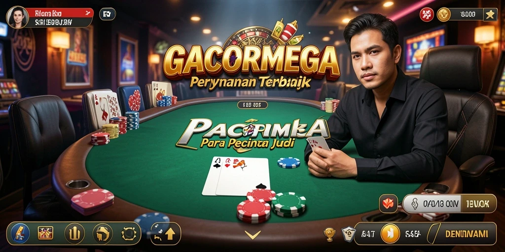 Tampilan gameplay menarik dari GACORMEGA yang menampilkan aksi poker.