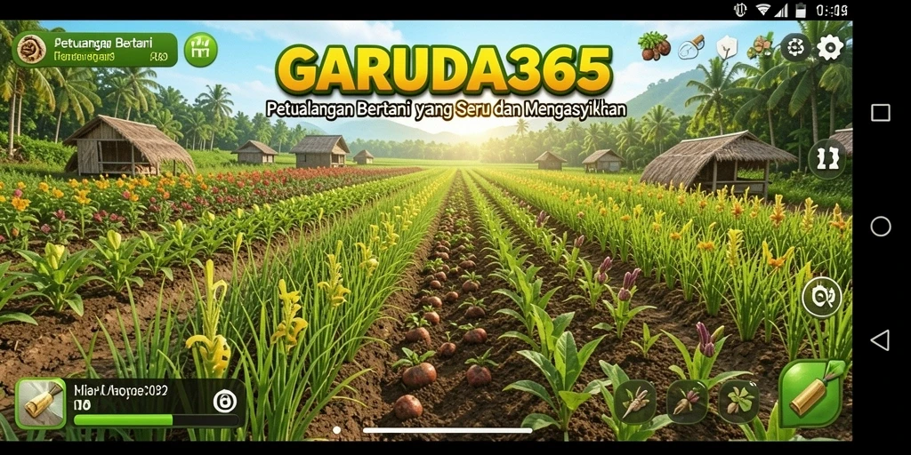 Screenshot GARUDA365 menunjukkan ladang yang indah dengan tanaman yang subur.