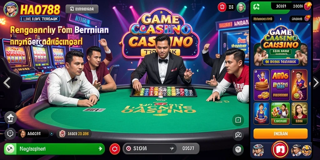 Screenshot HAO788 menampilkan dealer langsung dalam permainan Live Casino.