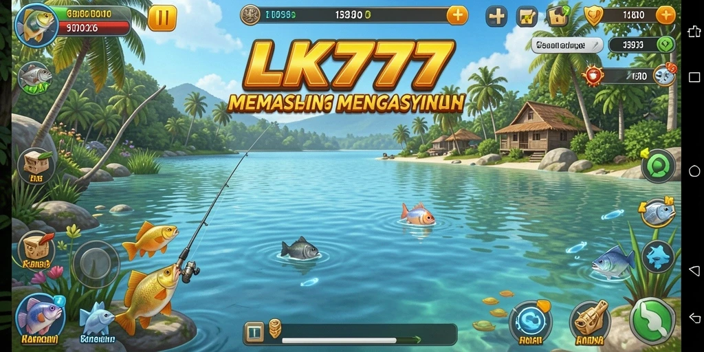 Tampilan gameplay LK777 yang mendebarkan saat menangkap ikan.