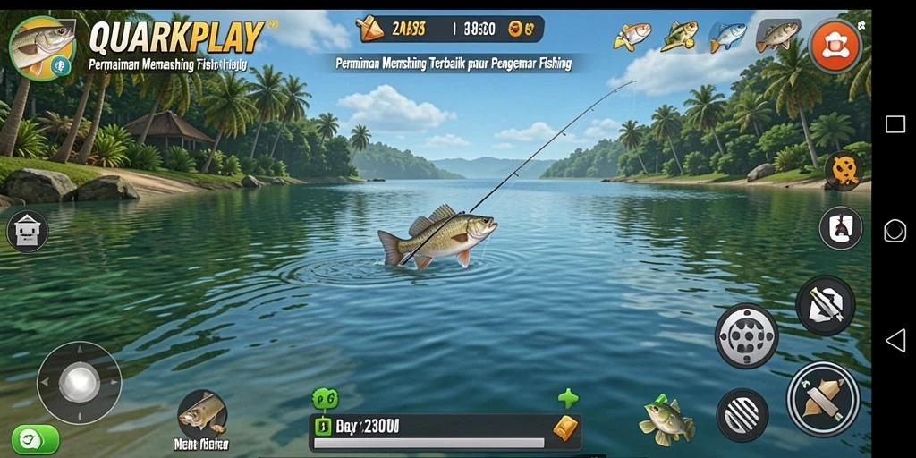 Tampilan screenshot gameplay memancing yang mengasyikkan di QUARKPLAY.