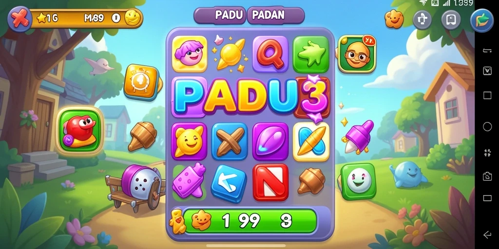 Tampilan gameplay menarik dari RAP89 saat mencocokkan elemen dalam level Match-3.
