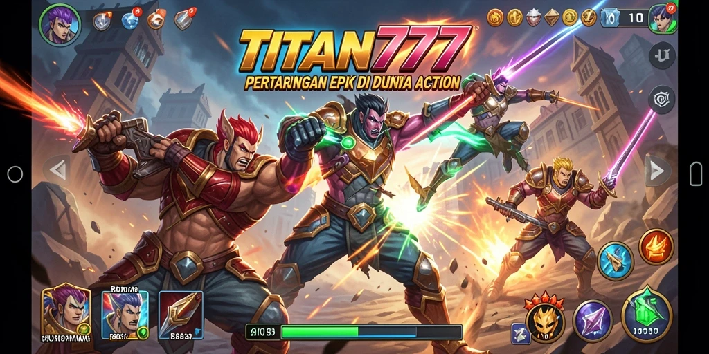 Tampilan gameplay TITAN777 yang penuh aksi dan pertarungan seru.