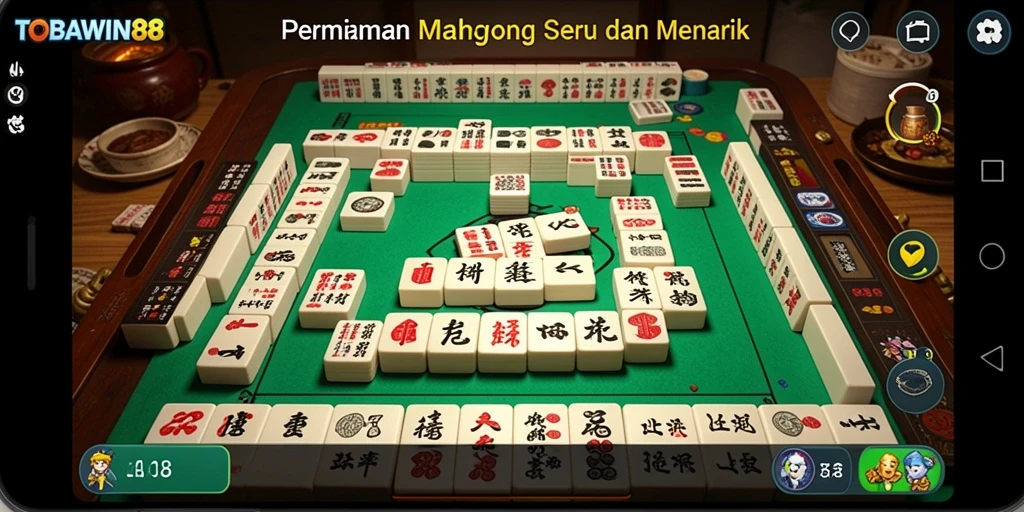Tampilan gameplay menarik dari TOBAWIN88 yang menampilkan batu Mahjong.