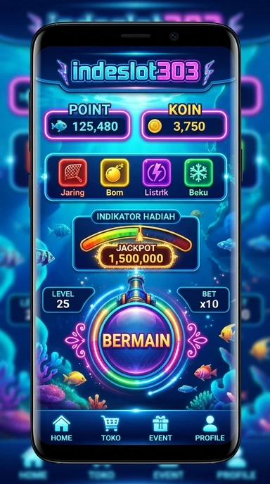 Screenshot antarmuka pengguna aplikasi indeslot303 yang menarik.